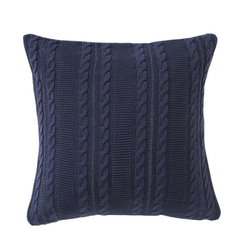18"x18" Dublin Square Throw Pillow Navy VCNY