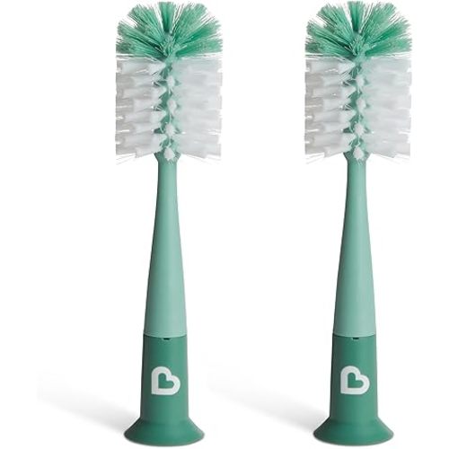 Munchkin® Bristle™ Bottle Brush, Modern Design, 2 Pack, Sage