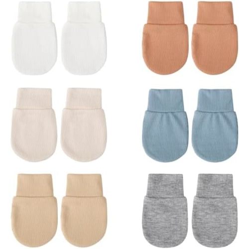 BQUBO Baby Mittens No Scratch Mittens Newborn Infant Mittens Elastic Wrist Gloves for 0-6 Months Baby Boys Girls