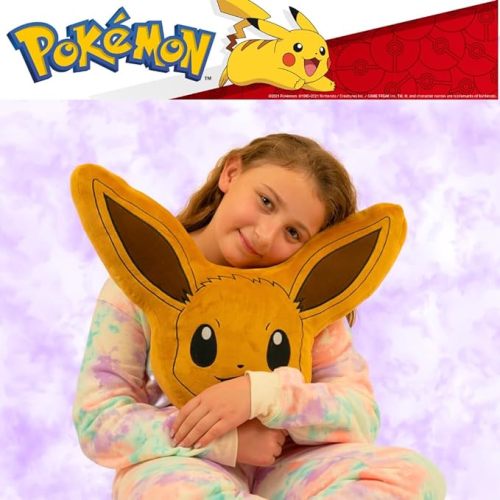 Franco Anime Gaming Bedding Super Soft Cozy Plush Decorative Pillow, One Size, Eevee