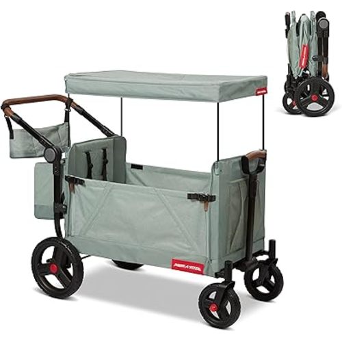 Radio Flyer Atlas Stroll N Wagon, Folding Wagon for 1+ Years - Sage