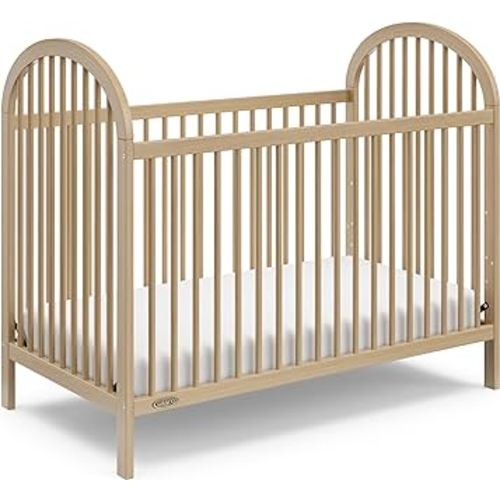Graco Olivia 3-in-1 Convertible Crib (Driftwood) – GREENGUARD Gold Certified, Converts to Daybed and Toddler Bed, Fits Standard Full-Size Crib Mattress, Adjustable Mattress Height, Easy-to-Match Style