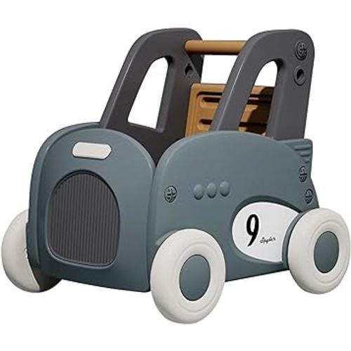 Baby Push Walker and Pull Doll Stroller,Push Walker Shopping Cart for Kids Girls and Boys Learning Walker Toy,Fun Play Toddler Baby Walker Toys (Haze Blue)