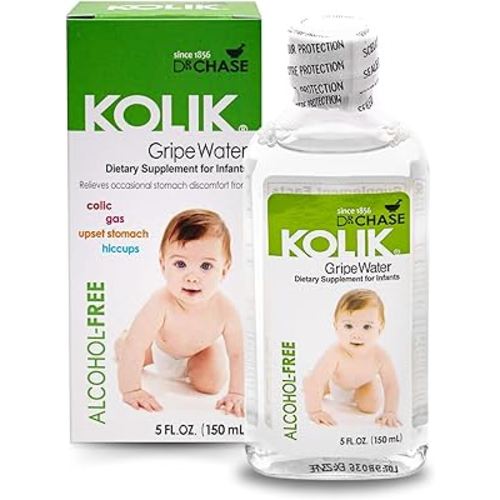Dr. Chase Pediatrics Kolik Alcohol Free Gripe Water - Colic Relief for Newborns & Infants - Safe, All Natural Gas Drops for Babies - Herbal Formula to Ease Digestive Discomfort & Fussiness - 150 ml