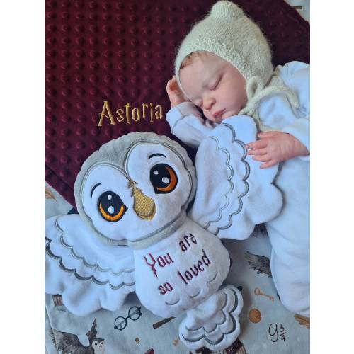 Snowy Owl Personalized Newborn Gift, Baby Shower Gift Personalized Owl Stuffed Animal, Owl New Baby Gift, White Owl Nursery Decor with Name