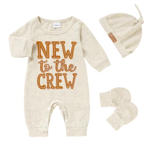 ZOELNIC Newborn Romper Baby Boy Cotton Jumpsuit New Baby Hat Gloves Romper Coming Home Clothes Outfits