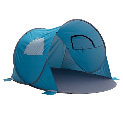 Pop Up Beach Tent With Uv Protection And Ventilation Windows – Water And Wind Resistant Sun Shelter For Camping, Fishing, Or Play By Wakeman (blue)