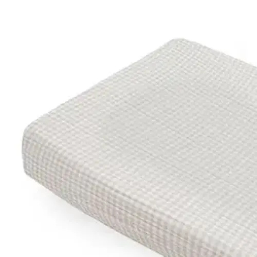 Little Unicorn Changing Pad Cover for Newborns & Infants | Soft & Breathable Muslin Fabric | Baby Diaper Changing Table Pad Cover (Tan Gingham)