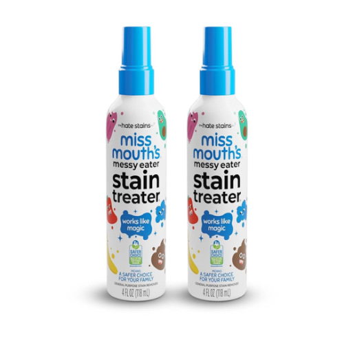 Miss Mouth's Messy Eater Stain Treater Spray - 4oz 2 Pack Stain Remover - Newborn & Baby Essentials - No Dry Cleaning Food, Grease, Coffee Off Laundry, Underwear, Fabric
