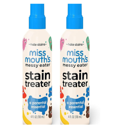 Miss Mouth's Messy Eater Stain Treater Spray - 4oz 2 Pack Stain Remover - Newborn & Baby Essentials - No Dry Cleaning Food, Grease, Coffee Off Laundry, Underwear, Fabric