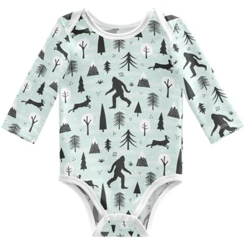 JHKKU Unisex Baby Bodysuit Boy Girl Clothes Soft Cotton Newborn Infant Outfit Long Sleeve Romper 0-24 Months