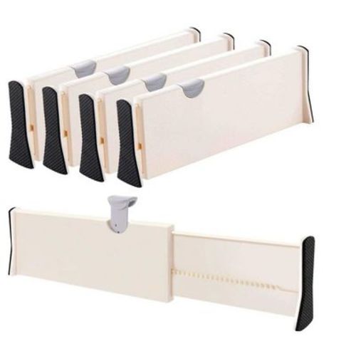 Mpm Extra Long 4 Pack Drawer Divider, Adjustable Drawer Organizer, Expandable Separator
