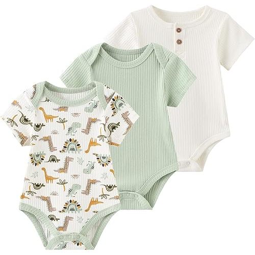 Baby Bodysuit Boy Girl Clothes Soft Newborn Infant Outfit Short Sleeve Romper