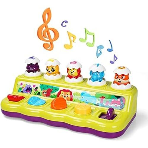 FS Toddler Pop Up Toy with Music and Light, Cause and Effect Toys for 6 9 12 18 Month Old Baby Toys, Early Learning Educational Toys for 1 2 3 Year Old Boy and Girls Gifts