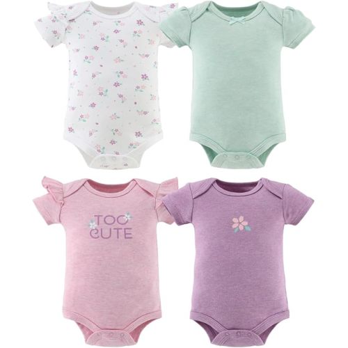 The Peanutshell Baby Boy Bodysuits - Newborn 0-24 Months Baby Boy Clothes, 100% Cotton Infant Outfits - Cherry Blossom