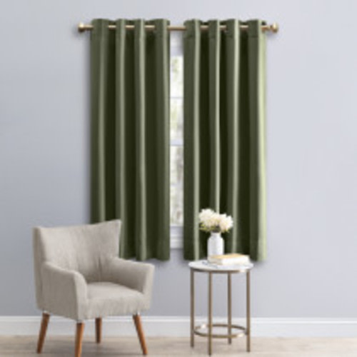 Ricardo Trading Ultimate Black Out Grommet Window Panel Curtain w/Wand - Sage, 56"W X 36"L