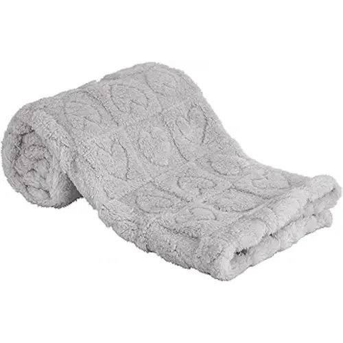 Yurhap Fleece Baby Blanket Heart Checkered, Ultra Soft Cozy Baby Blankets for Boys Girls, Fluffy Infant Toddler Newborn Receiving Gifts for Crib Stroller 30"x40" (Silver Grey)