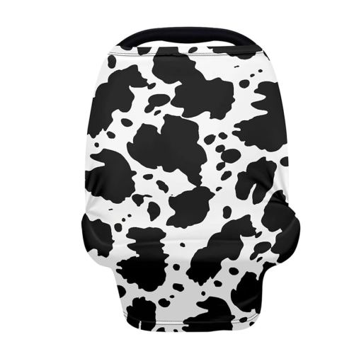 ZFRXIGN Cow Print Car Seat Cover for Baby Girls Boys Carrier Stretchy Carseat Cover Multiuse Nursing Covers Black and White,Shopping Cart/High Chair/Stroller Covers Animal Striped Western