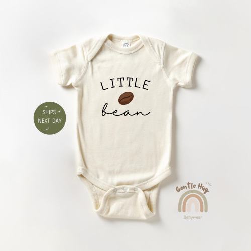 Little Bean Baby Onesie®, Cute Coffee Bean Baby Bodysuit, Pregnancy Announcement Baby Outfit, Newborn Shower Gift, Natural Baby Clothes