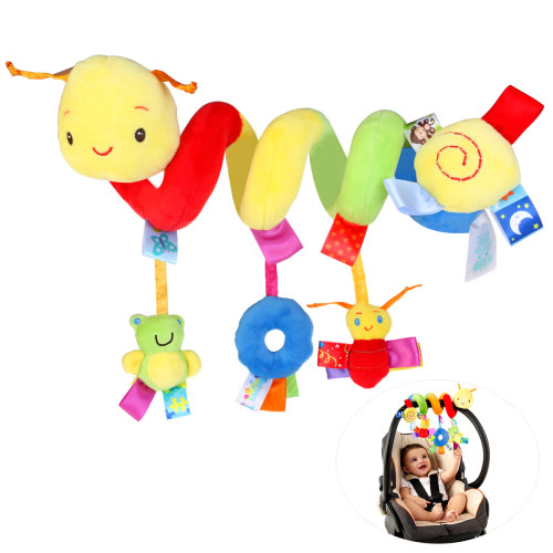 Baby Crib Hanging Rattles Toys, Car Seat Toy Hanging Rattles Spiral Stroller Crib Cot Toy Spiral Toy Pram Hanging for Babies Boys and Girls