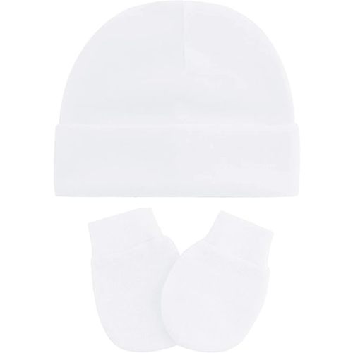 UTTPLL Newborn Hats Mittens Set Toddler Girls Boys Cotton Nursery Hospital Beanie No Scratch Gloves Unisex Baby Infant Caps