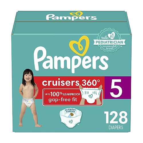 Pampers Diapers - Cruisers 360 - Size 5, 128 Count, Babyproof up to 100% Leakproof Pull-On Diaper