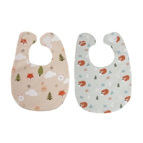 Pearhead Pearhead Woodland Muslin Bibs Set - 2pk