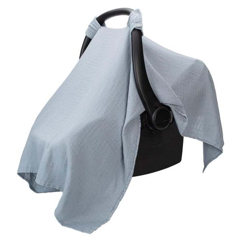 Comfy Cubs Baby Car Seat Cover - Soft, Breathable & Lightweight Large Car Seat Canopy, Pacific Blue
