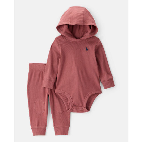 Baby 2-Piece Hooded Dog Long-Sleeve Bodysuit Pant Set - Red | Carter's
