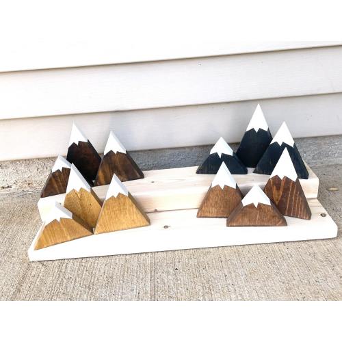 Mountain Shelf Decor | Shelf Decor Nursery | Mini Wood Mountain | Wood Mountain Decor | Adventure Mountain Shelf Stand