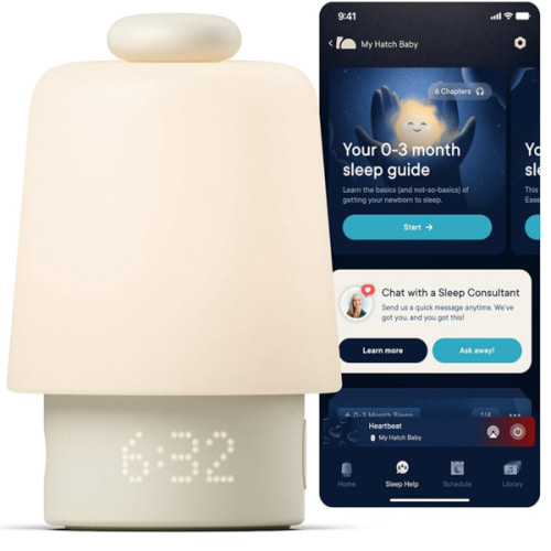 Hatch Baby Sleep Support, Sound Machine, Night Light | Registry Essential, Routine Builder, Time-to-Rise Alarm Clock, White Noise, Nursery Stories, Toddler Kids Bedroom (Wi-Fi), Putty