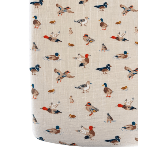 Ducks Muslin Crib Sheet