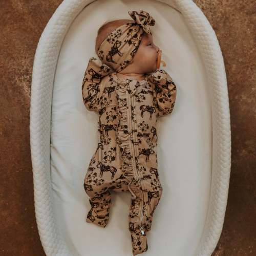 Prairie Rose -Ruffled- Folding Feet Jammies – Cowkid Clothing Company
