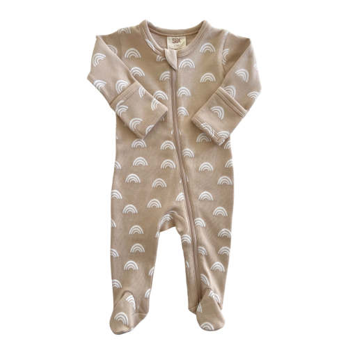 Tan Rainbow / Organic Zip Footie