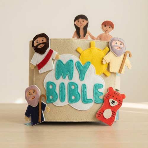 Handmade Felt Bible Quiet Book, Interactive Christian Storybook, Easter Baptism Gift
