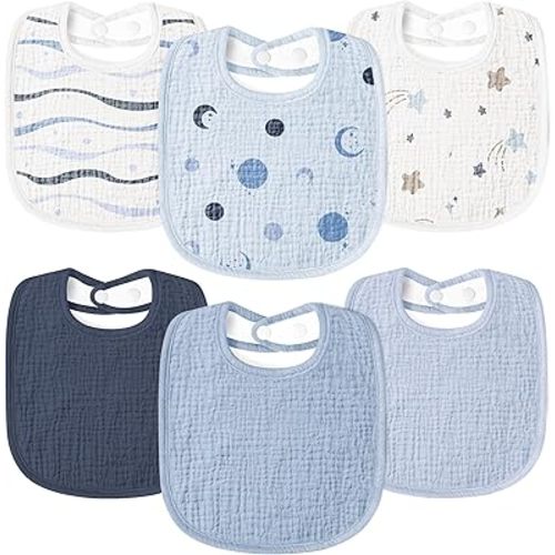 Bavettes en mousseline pour bébé (6 mois et moins)