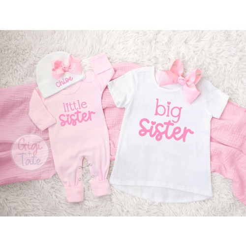 Little Sister Outfit, Big Sister Shirt, Big Sister Bow, Little Sister and Big Sister Set, Big Sis Lil Sis, Matching Sisters, Coquette Bow