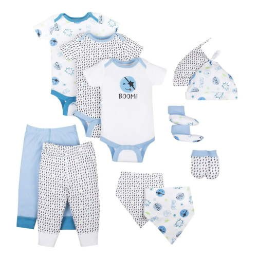 Little Star Organic Baby Boy Baby Shower Essentials Gift Set, 11-Piece