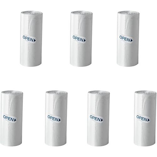 SUBEKYU Mini Trash Bags for Mini Trash Can, 105 Count / 7 Rolls White Trash Bags for Desktop Wastebasket of Various Sizes