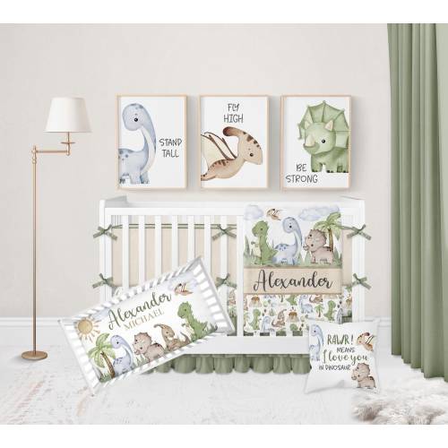 Dinosaur Baby Bedding, Dinosaur Crib Bedding Set, Baby Bedding Crib Sets Boy, Dinosaur Nursery Decor, Baby Boy Bedding, Boy Nursery Bedding