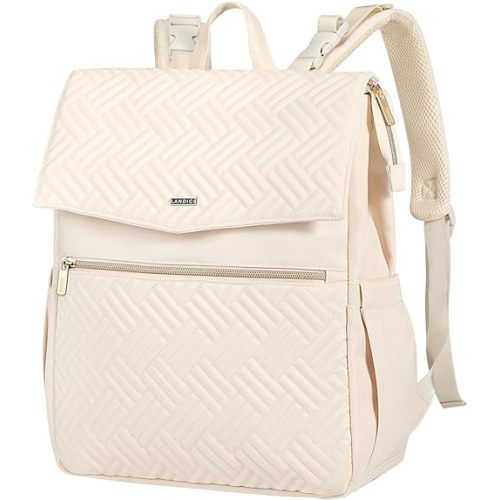 LANDICI Diaper Bag Backpack, Multifunction Waterproof Baby Diaper Bags with Changing Pad, Stroller Straps, Travel Essentials Stylish Back Pack for Mom Dad Boy Girls Toddler, Apricot