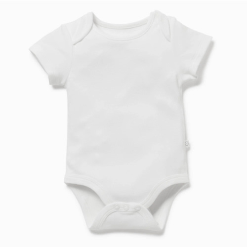 Organic Cotton Short Sleeve Baby Bodysuit | White