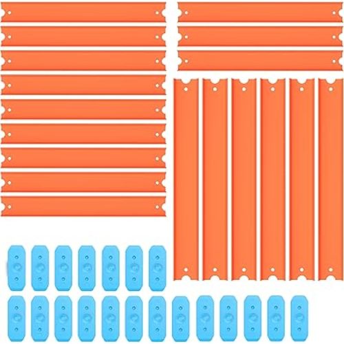 Replacement Track Set Builder Pieces for Hot Wheels Toy Cars 36-Piece Straight Track Set, Connectors Included, 15 Feet of Track