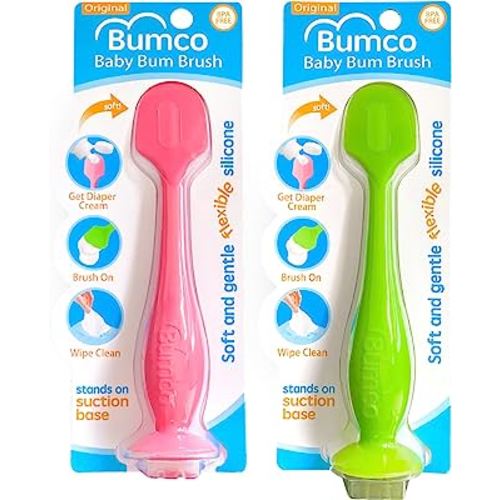 Bumco Diaper Cream Spatula (2-Pack) - BPA-Free Diaper Bag Essentials, Soft & Flexible Butt Spatula Baby, Mom-Invented Butt Paste Spatula, Diaper Cream Applicator, Bumco Baby Bum Brush, Diaper Spatula