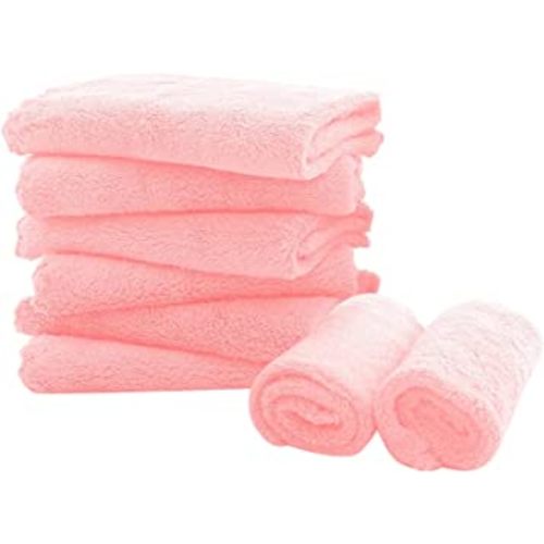 8 Pack Large Burp Cloths for Baby - 20" by 10" Ultra Absorbent Burping Cloth, Hand Washcloths, Newborn Towel - Milk Spit Up Rags - Burpy Cloths for Unisex, Boy, Girl - Burp Cloths Set(Pink)