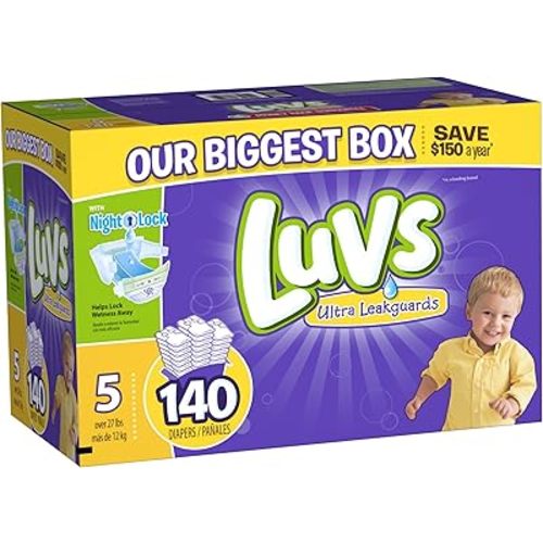 luvs diapers size 5, 140 count
