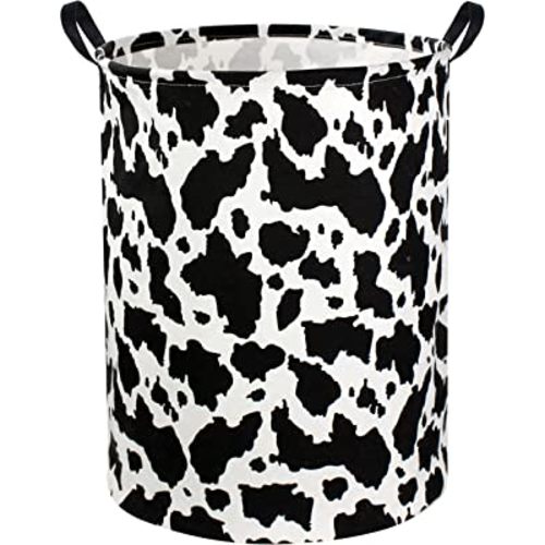 Cow Print Laundry Basket Baby Nursery Clothes Hamper Collapsible Toy Storage Bin Organizer with Handles for Kids,Boys and Girls Room Decor(Cow)