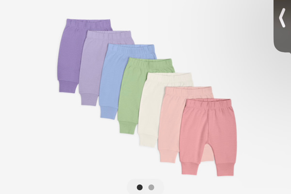Small Story Organic Cotton Solid Everyday Pant (7 Pack) - Ocean Mix, 0-3 M
