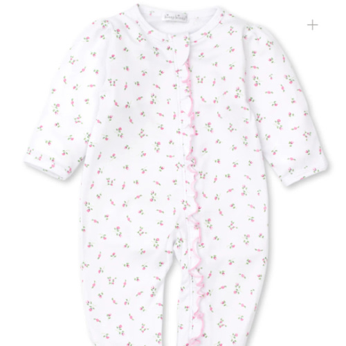 Garden Roses Ruffle Zip Footie