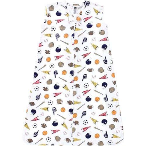 Hudson Baby Unisex Baby Cotton Sleeveless Wearable Sleeping Bag, Sack, Blanket, Sports Fan, 0-6 Months